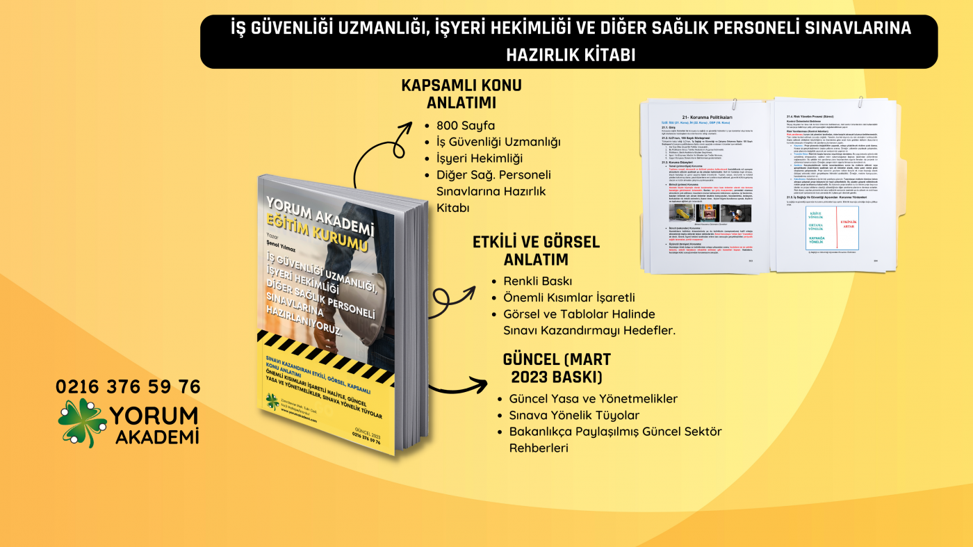 İŞ GÜVENLİĞİ UZMANLIĞI, İŞYERİ HEKİMLİĞİ, DİĞER SAĞLIK PERSONELİ SINAVLARINA HAZIRLIK KİTABI